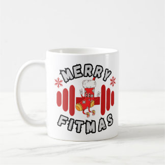Caneca De Café Feliz de Natal Fitmas Malhação Barbell Design