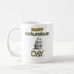 Caneca De Café Feliz design engraçado do Dia Colombo, presente p