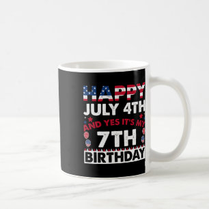 Caneca De Café Feliz dia 4 de julho e sim é o meu aniversário de