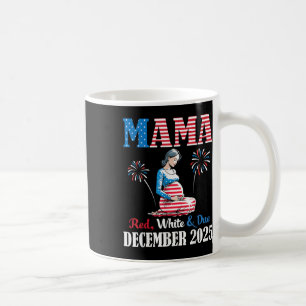 Caneca De Café Feliz Dia 4 De Julho Mama Vermelha Branca E Decênc