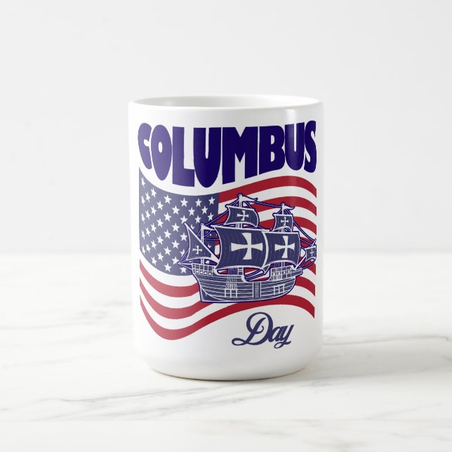 Caneca De Café Feliz Dia Colombo da América (Centro)
