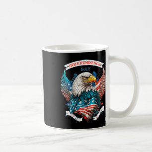 Caneca De Café Feliz Dia Da Independência Águia Americana E Bande