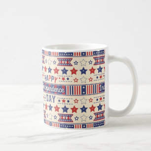 Caneca De Café Feliz Dia da Independência e Presente em 4 de julh