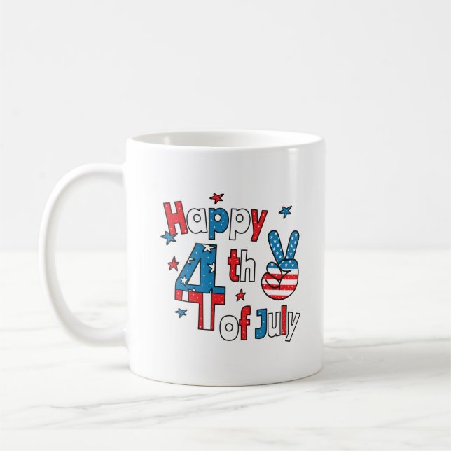 Caneca De Café Feliz Dia da Independência em 4 de julho (Esquerda)