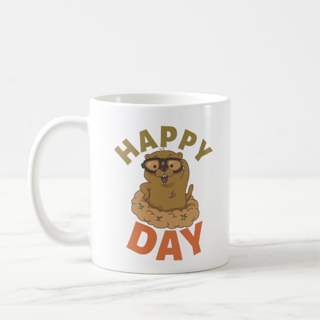 Caneca De Café Feliz Dia da Marmota (Esquerda)