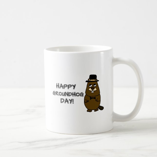 Caneca De Café Feliz Dia da Marmota! (Direita)