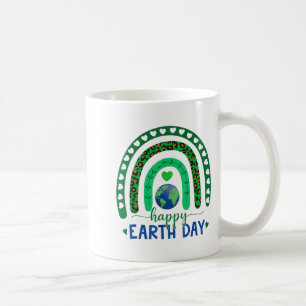 Caneca De Café Feliz Dia da Terra Arco-íris Terra Fofa Coração Di