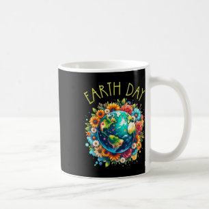 Caneca De Café Feliz Dia da Terra Camisa Terra Cura com Terra Flo