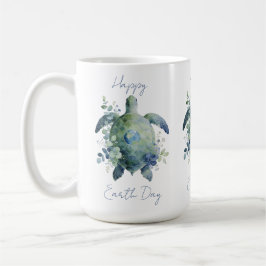 Caneca De Café Feliz Dia da Terra Design de Tartaruga