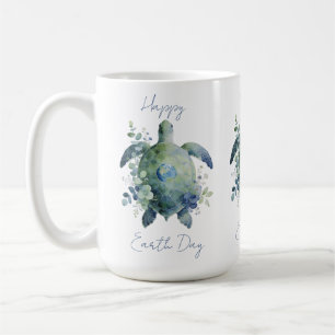 Caneca De Café Feliz Dia da Terra Design de Tartaruga