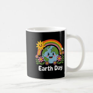 Caneca De Café Feliz Dia da Terra Terra Fofa Com Dia da Terra Flo