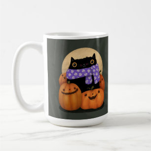 Caneca De Café Feliz Dia das Bruxas de Gato Negro