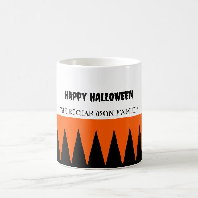 Caneca De Café Feliz Dia das Bruxas Laranja Personalizado (Centro)