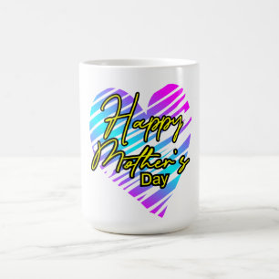 Caneca De Café Feliz Dia das Mães Coração 