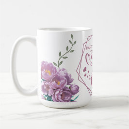 Caneca De Café Feliz Dia das Mães Design Roxo