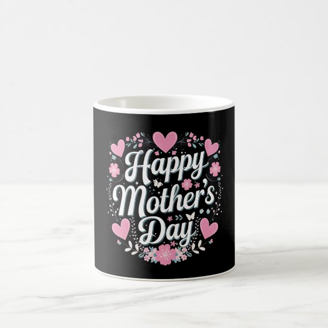 Caneca De Café Feliz Dia das Mães Floral Fofo Mamãe Vovó (Centro)