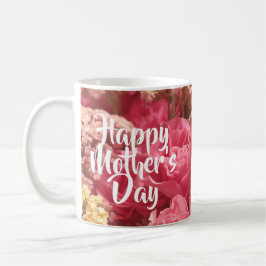 Caneca De Café Feliz Dia das Mães Rosas do Coração