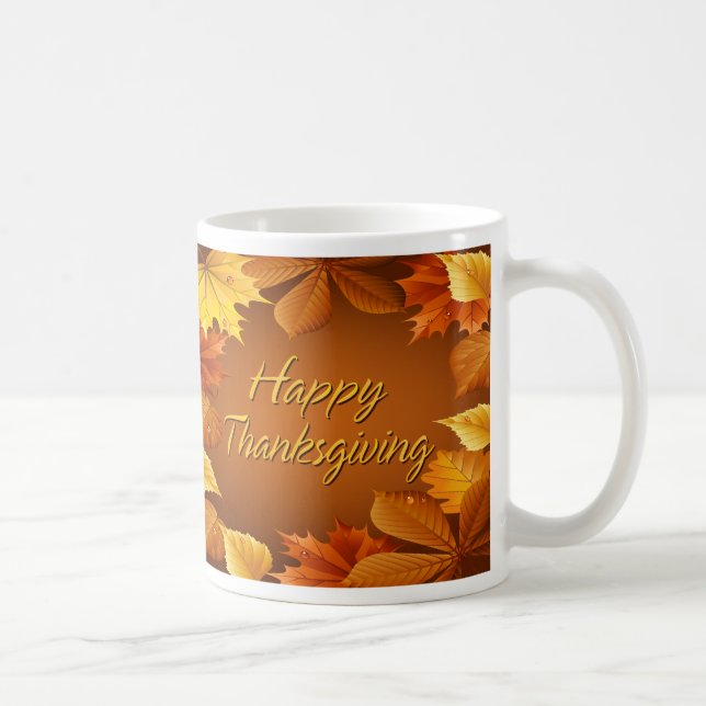 Caneca De Café Feliz Dia de Ação de Graças 1 Mug (Direita)
