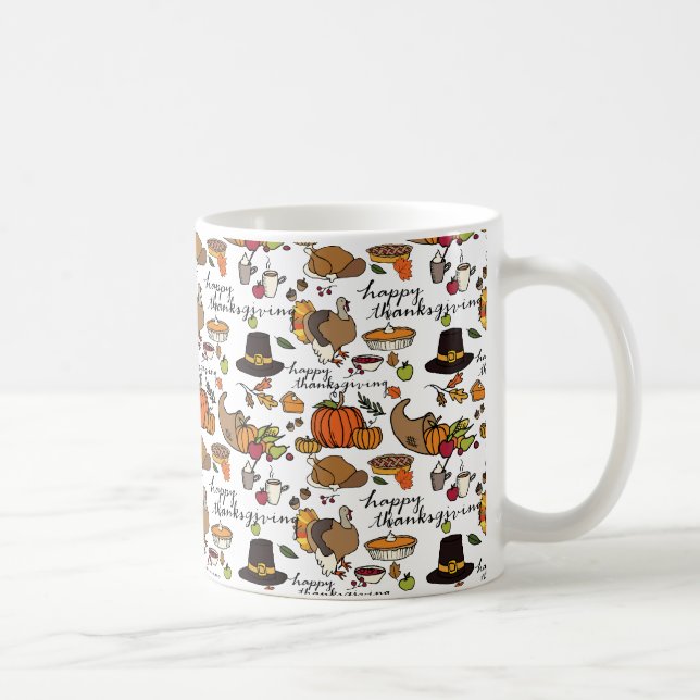 Caneca De Café Feliz Dia de Ação de Graças Themed Mug (Direita)