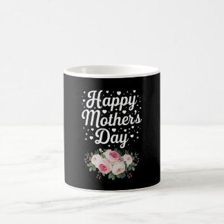 Caneca De Café Feliz Dia de as mães, Bela Floral Mãe Mulher Avó