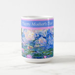 Caneca De Café Feliz Dia de as mães, famoso Monet trabalho de art<br><div class="desc">Feliz Dia de as mães - A famosa pintura de Claude Monet,  Water Lily,  1919.</div>