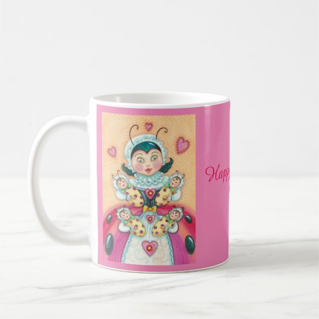 Caneca De Café Feliz Dia de as mães LADYBUG BABIES MUG (Esquerda)