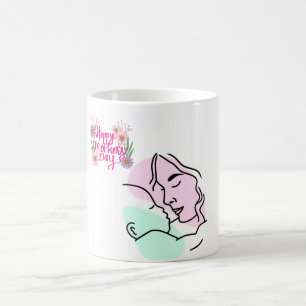 Caneca De Café "Feliz Dia de as mães, mãe! Você é o meu mundo!"