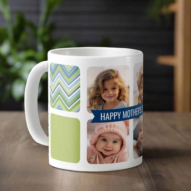Caneca De Café Feliz Dia de as mães Personalizado 4 Fotografias C (Custom Photo Mug)