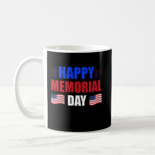Caneca De Café Feliz Dia de Memória EUA Bandeira Americana Patri