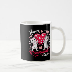 Caneca De Café Feliz Dia de Meowentine Engraçada Valente de Gato