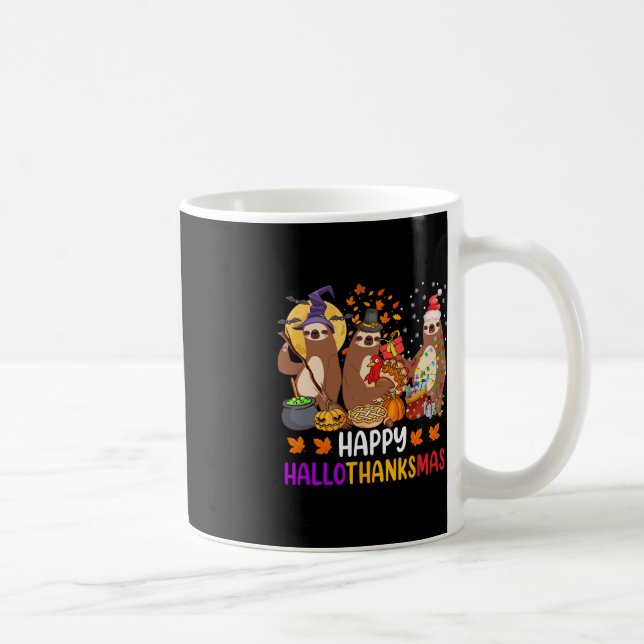 Caneca De Café Feliz Dia de Natal do Halloween Sloth Sloth (Direita)