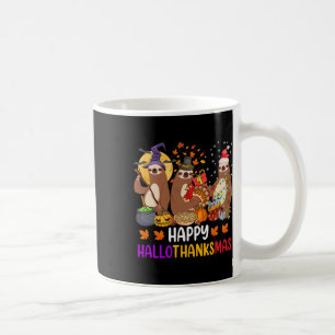 Caneca De Café Feliz Dia de Natal do Halloween Sloth Sloth