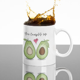 Caneca De Café Feliz dia de os namorados Engraçado Simples Avocad