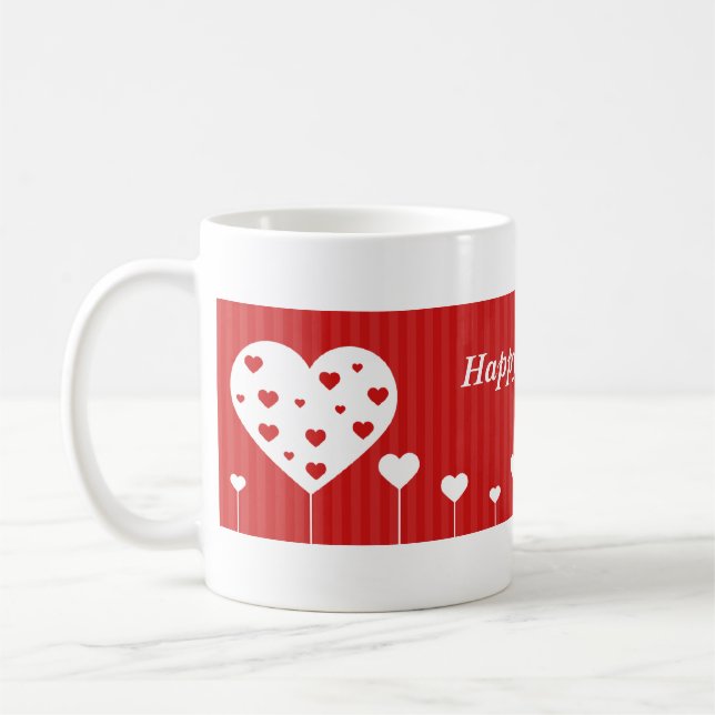 Caneca De Café Feliz dia de os namorados Lovely Hearts (Esquerda)