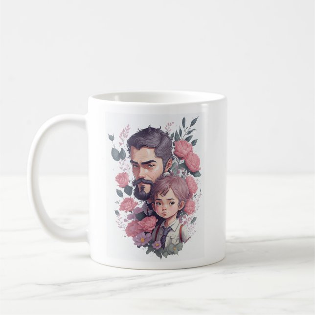 Caneca De Café Feliz Dia de os pais Mug - Presente personalizado (Esquerda)