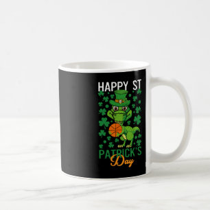 Caneca De Café Feliz Dia de São Patrício de Basquete T-Rex Day Di