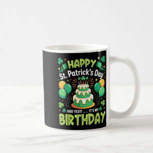 Caneca De Café Feliz dia de São Patrício e aniversário homens mul