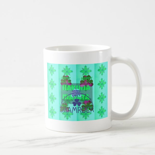 Caneca De Café Feliz Dia de São Patrício Hakuna Matata (Direita)