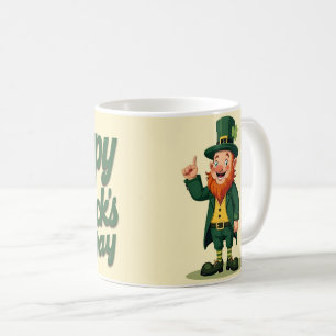 Caneca De Café Feliz Dia de São Patrício Leprechaun Fofo