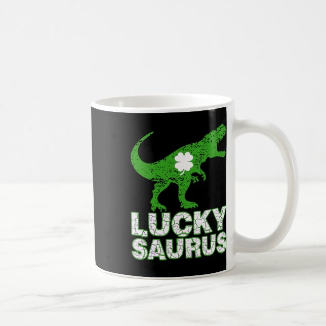 Caneca De Café Feliz Dia de São Patrício Luckysaurus Dinossauro S (Direita)