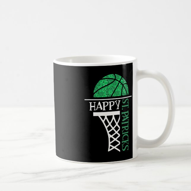 Caneca De Café Feliz Dia de São Patrício Shamrock jogador de basq (Direita)
