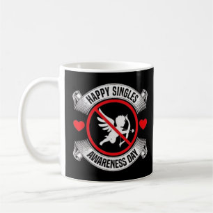 Caneca De Café Feliz Dia de Sensibilização dos Solteiros Anti-Val
