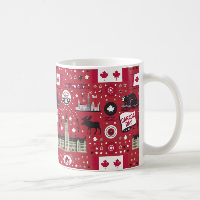 Caneca De Café Feliz Dia do Canadá Ideia de Presente (Direita)