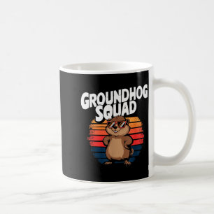 Caneca De Café Feliz Dia do Groundhog 2025 - Esquadrão Engraçado