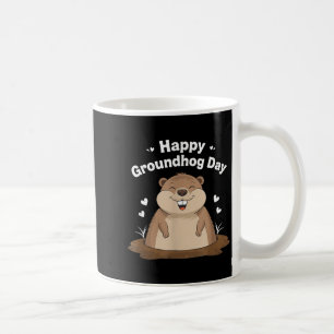 Caneca De Café Feliz Dia do Groundhog Engraçado Fofinho Animal L