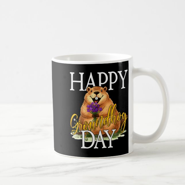 Caneca De Café Feliz Dia do Groundhog, Meme Engraçado do Groundho (Direita)