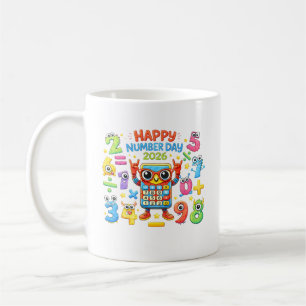 Caneca De Café Feliz Dia do Número Calculadora de Matemática Desi