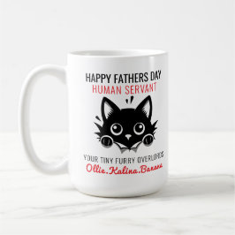 Caneca De Café Feliz Dia do Pai - Gato Servo Humano Engraçado