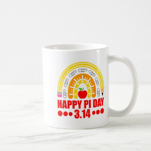 Caneca De Café Feliz Dia do Pi Arco-íris 3,14 Número Pi Professor