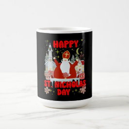 Caneca De Café Feliz dia do Santo Nicholas retro inverno Holodias